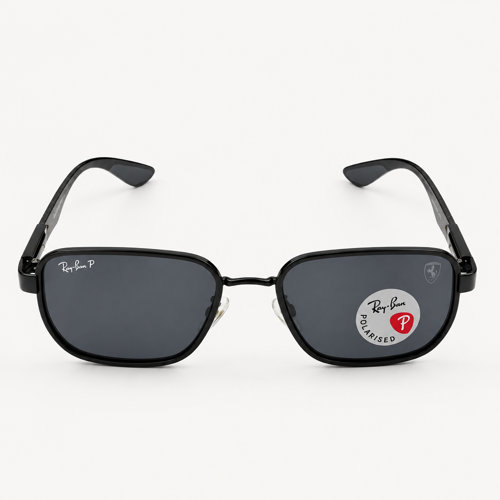 🏎️ Ray-Ban x Scuderia Ferrari (Edición Fibra de Carbono) 🏎️ Marco Negro - Lente Negro