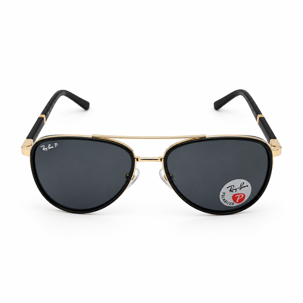 🔥 RAY-BAN RB3683 POLARIZED – BLACK & POLISHED GOLD 🔥