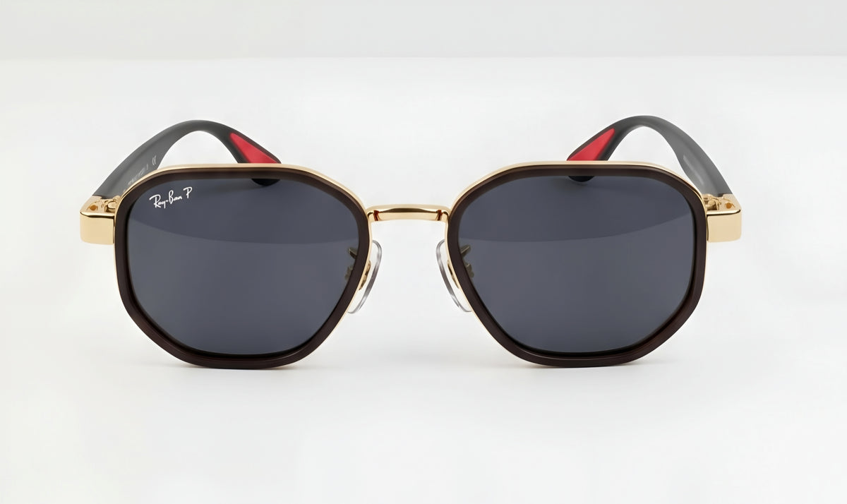 🏎️💨 RAY-BAN SCUDERIA FERRARI RB3674 | EDICIÓN ESPECIAL MOTORSPORT | Marco Azul Oscuro Mate & Dorado / Lentes Azules Oscuros Polarizados