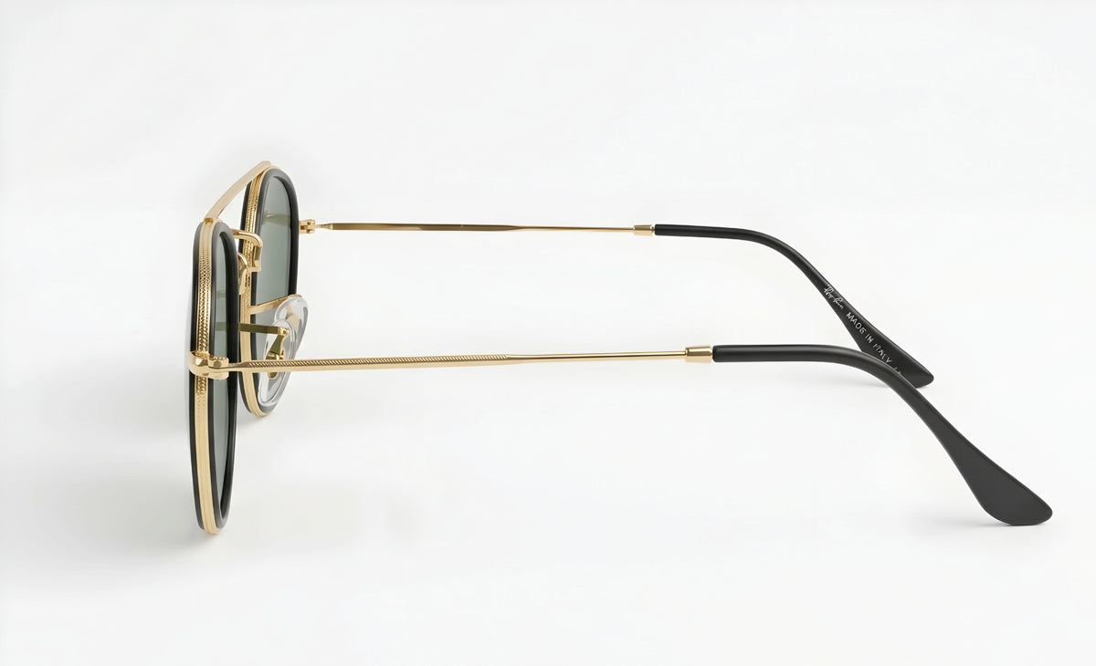 🔥 RAY-BAN RB3647 DOUBLE BRIDGE - MARCO DORADO & CRISTALES VERDES G-15 🔥