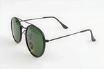 🔥 RAY-BAN RB3647 ROUND DOUBLE BRIDGE – BLACK / GREEN G-15 VIDRIO VERDE 🔥