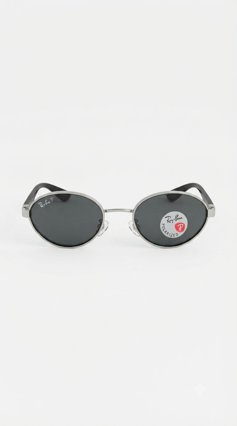 RayBan x Ferrari Oval / Fibra De Carbono/ Marco Plateado (Ref: RB32112)