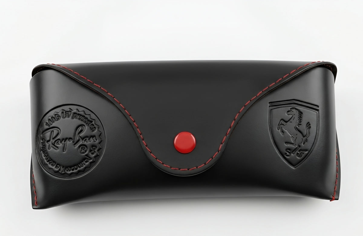 🏎️ Ray-Ban x Scuderia Ferrari (Edición Fibra de Carbono) 🏎️ Marco Negro - Lente Rojo