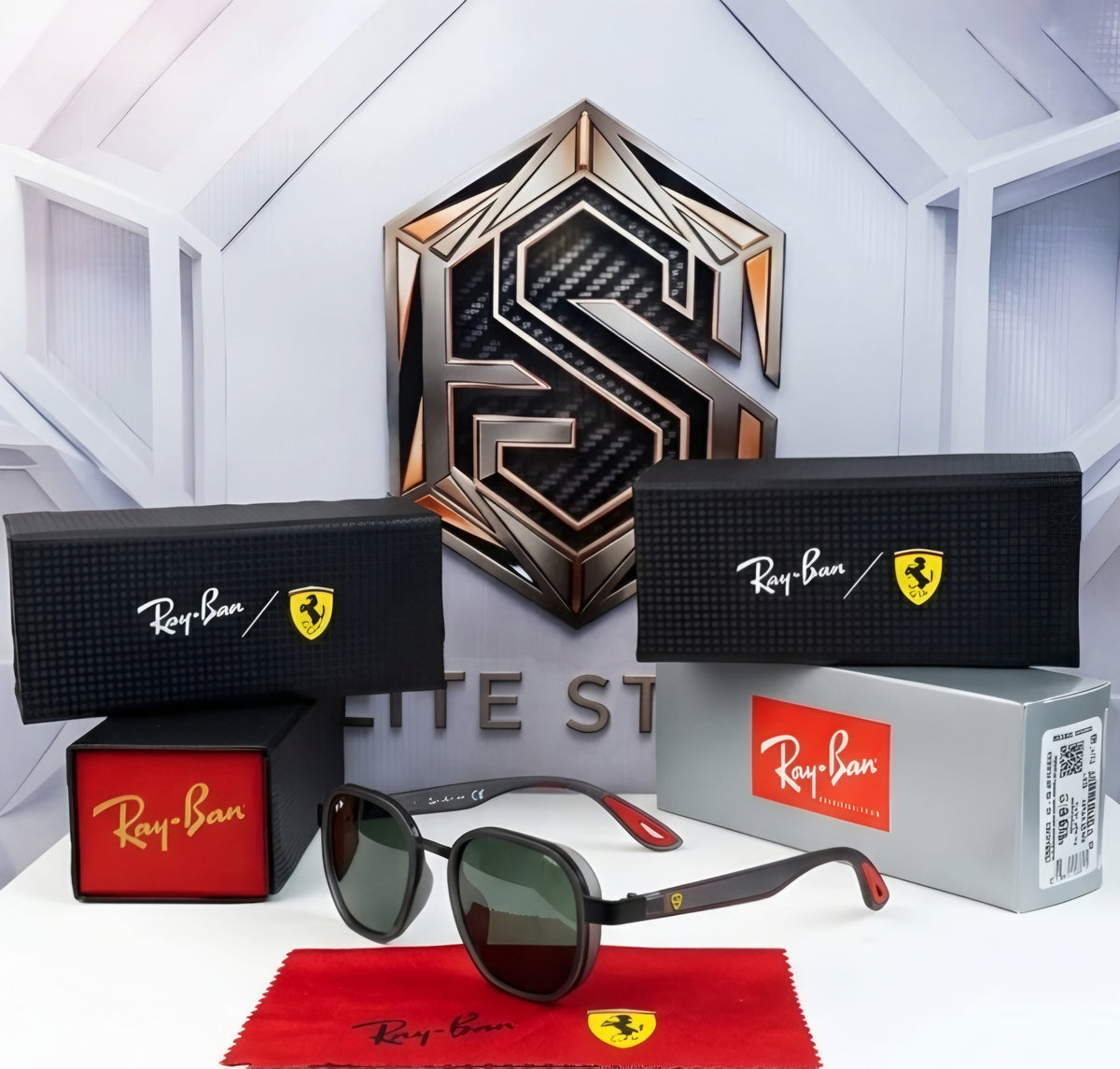 🔥 RAY-BAN SCUDERIA FERRARI RB3674M – POLISHED SILVER & CLASSIC G-15 🔥