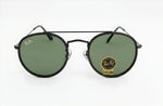 🔥 RAY-BAN RB3647 ROUND DOUBLE BRIDGE – BLACK / GREEN G-15 VIDRIO VERDE 🔥