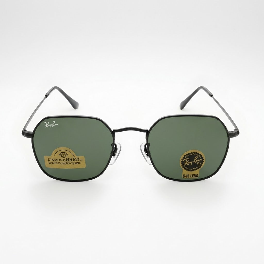 🔥 RAY-BAN RB3694 HEXAGONAL – METAL NEGRO & VIDRIO VERDE G-15 (DIAMOND HARD) 🔥