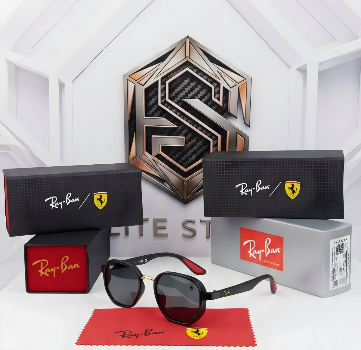 🏎️ RAY-BAN SCUDERIA FERRARI RB3674M – EDICIÓN ALL BLACK - MARCO NEGRO MATE / LENTES OSCUROS