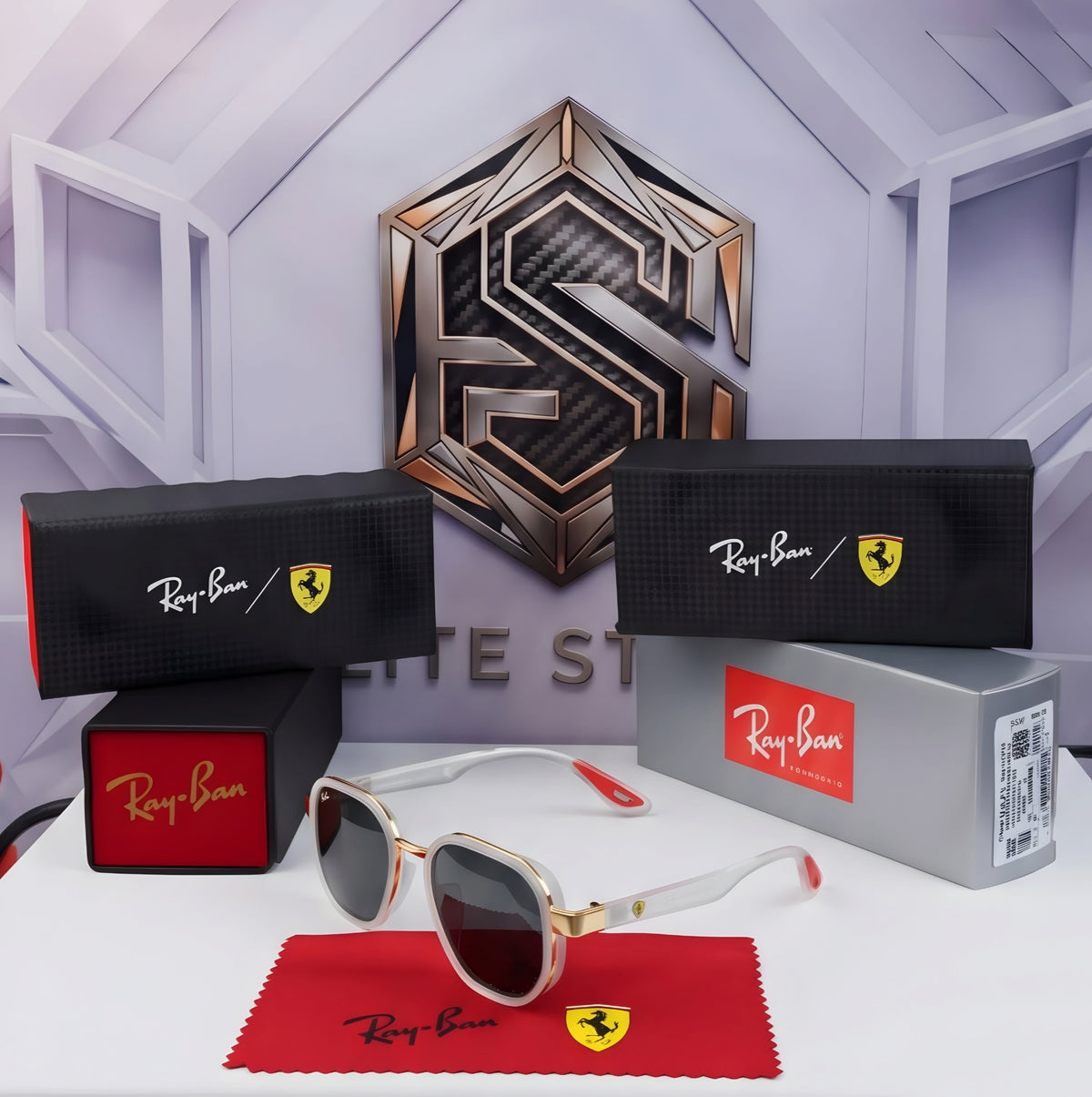 🏎️✨ RAY BAN SCUDERIA FERRARI RB3674 | EDICIÓN COLECCIONISTA TRANSPARENTE & ORO