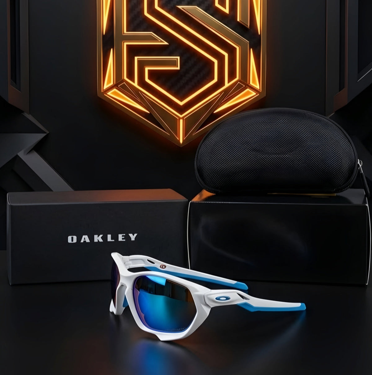 OAKLEY PLAZMA // MATTE WHITE & PRIZM SAPPHIRE: RENDIMIENTO GEOMÉTRICO SIN LÍMITES