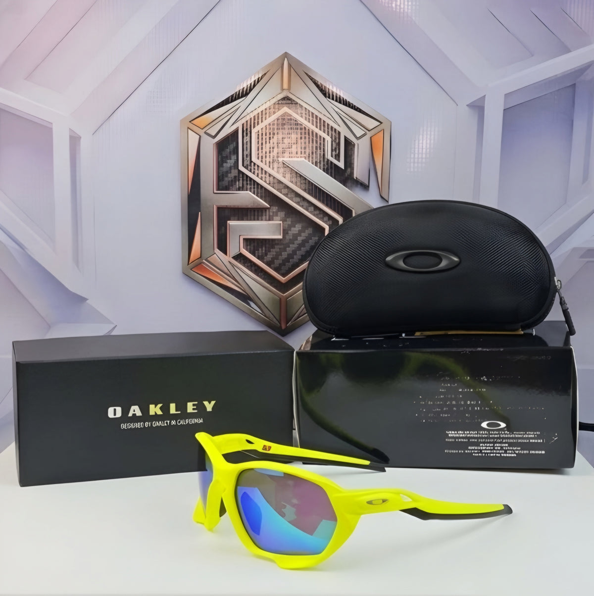 ⚡ OAKLEY PLAZMA OO9019 – NEON YELLOW / PRIZM SAPPHIRE