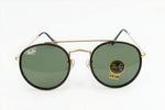 🔥 RAY-BAN RB3647 DOUBLE BRIDGE - MARCO DORADO & CRISTALES VERDES G-15 🔥