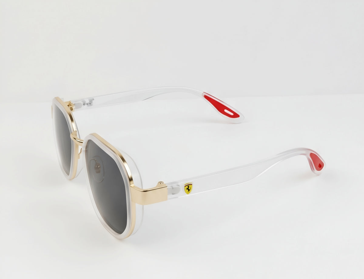 🏎️✨ RAY BAN SCUDERIA FERRARI RB3674 | EDICIÓN COLECCIONISTA TRANSPARENTE & ORO
