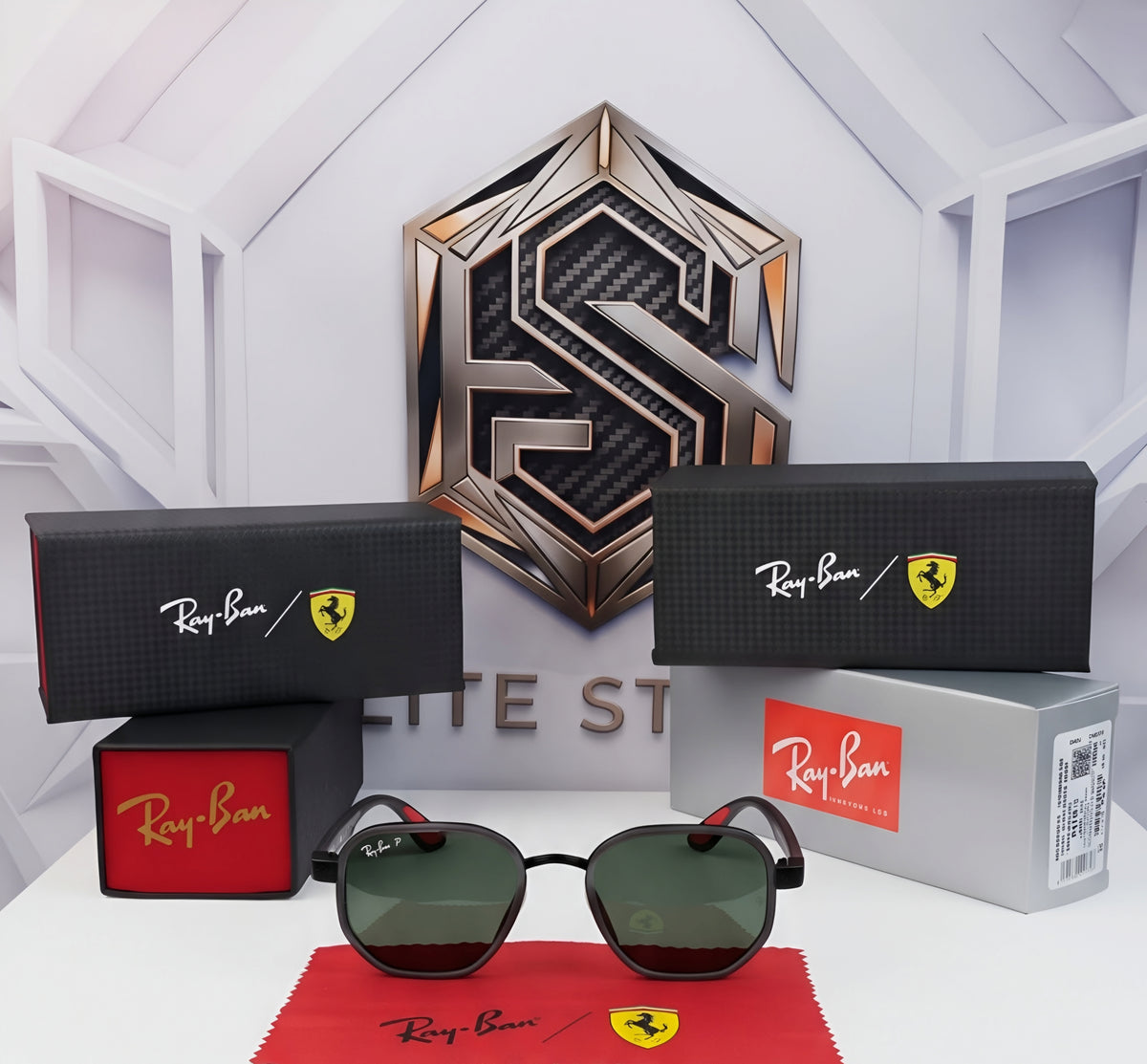 🔥 RAY-BAN SCUDERIA FERRARI RB3674M – POLISHED SILVER & CLASSIC G-15 🔥