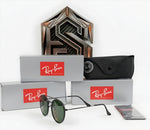 🔥 RAY-BAN RB3647 ROUND DOUBLE BRIDGE – BLACK / GREEN G-15 VIDRIO VERDE 🔥