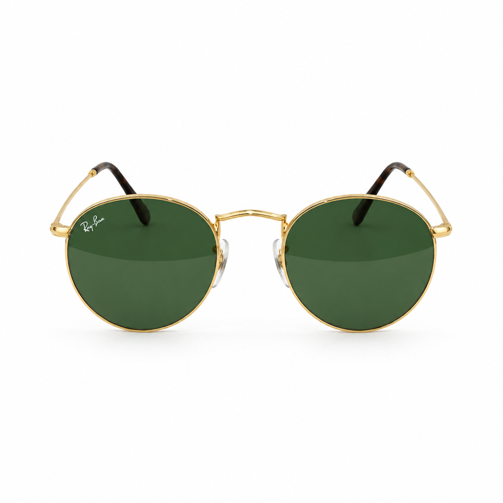 🔥 🔥 RAY-BAN ROUND METAL RB 3447 – EL ESTILO RETRO QUE NUNCA PASA DE MODA - MARCO DORADO VIDRIO VERDE  🔥