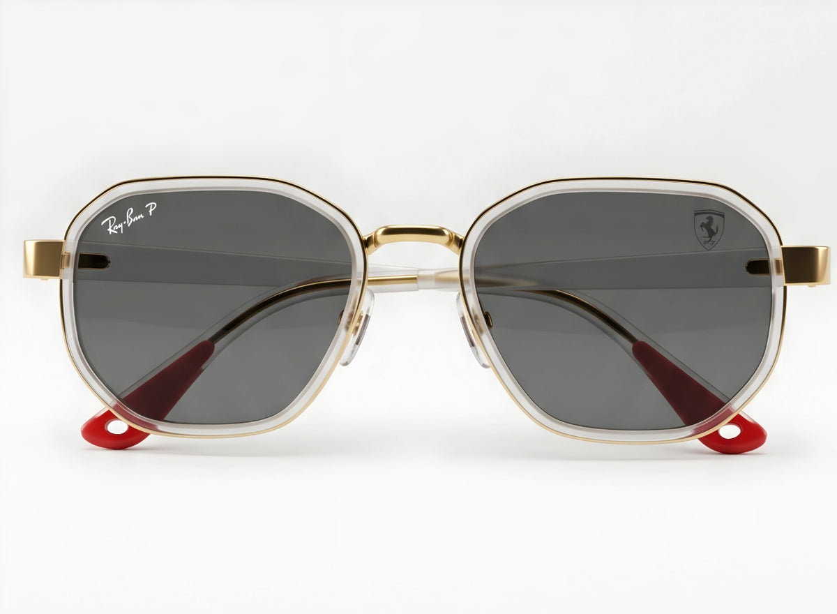 🏎️✨ RAY BAN SCUDERIA FERRARI RB3674 | EDICIÓN COLECCIONISTA TRANSPARENTE & ORO