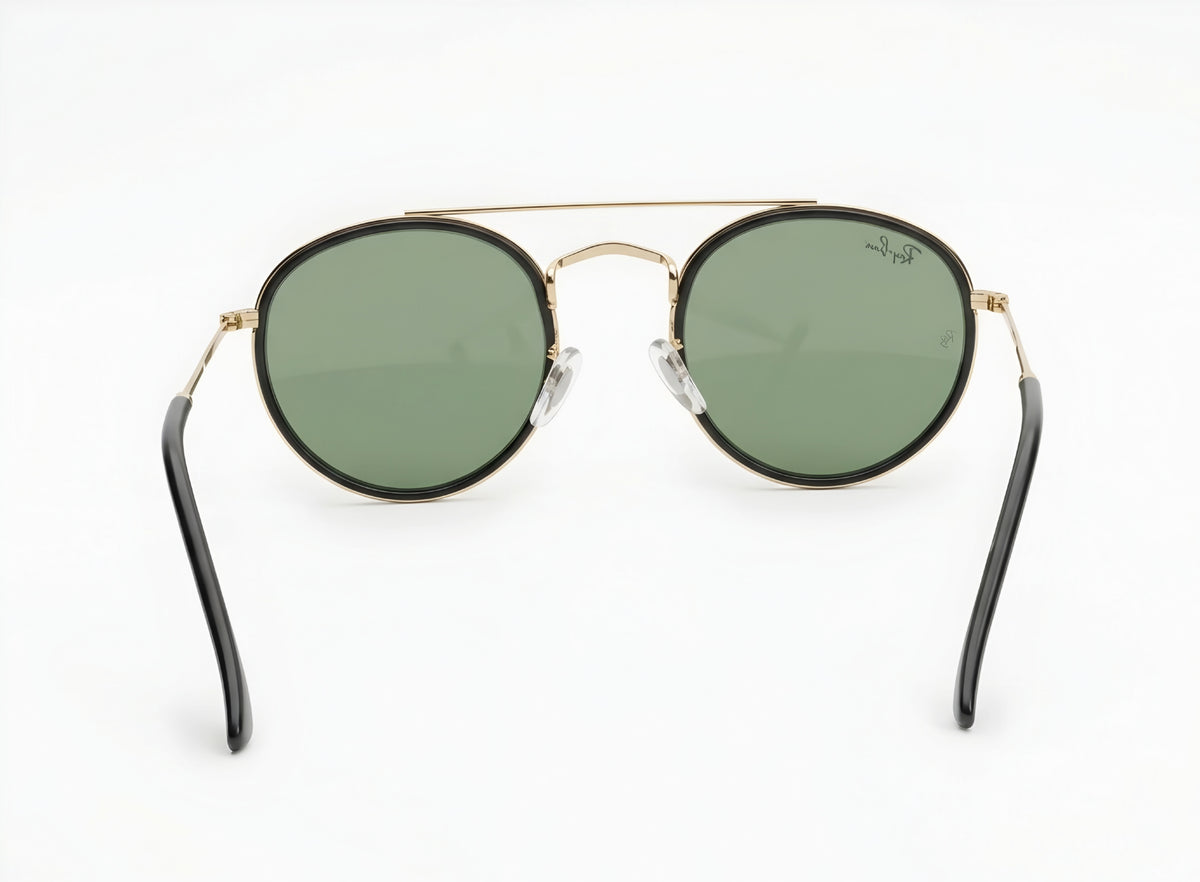 🔥 RAY-BAN RB3647 DOUBLE BRIDGE - MARCO DORADO & CRISTALES VERDES G-15 🔥
