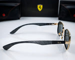 🏎️ Ray-Ban x Scuderia Ferrari (Edición Fibra de Carbono) 🏎️ Marco Dorado - Lente Negro