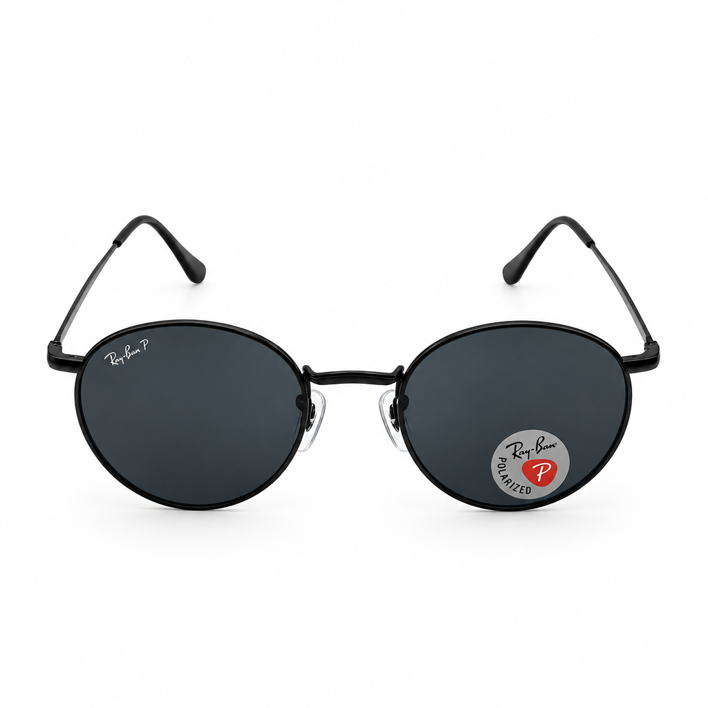 🔥 RAY-BAN ROUND METAL POLARIZED – TOTAL MATTE BLACK 🔥