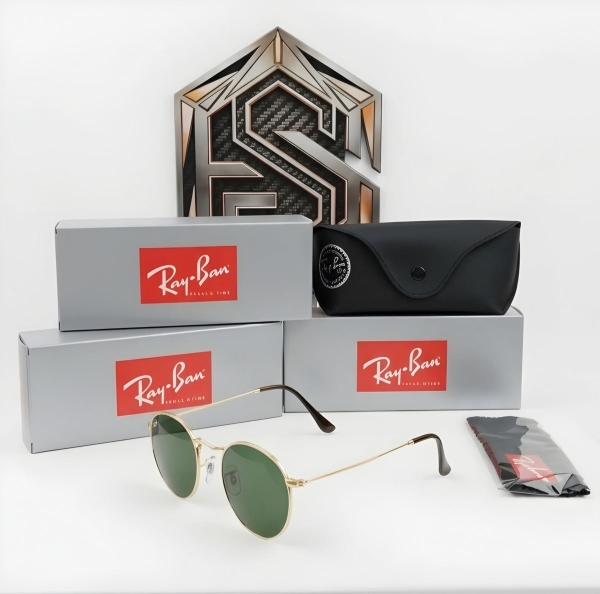 🔥 🔥 RAY-BAN ROUND METAL RB 3447 – EL ESTILO RETRO QUE NUNCA PASA DE MODA - MARCO DORADO VIDRIO VERDE  🔥