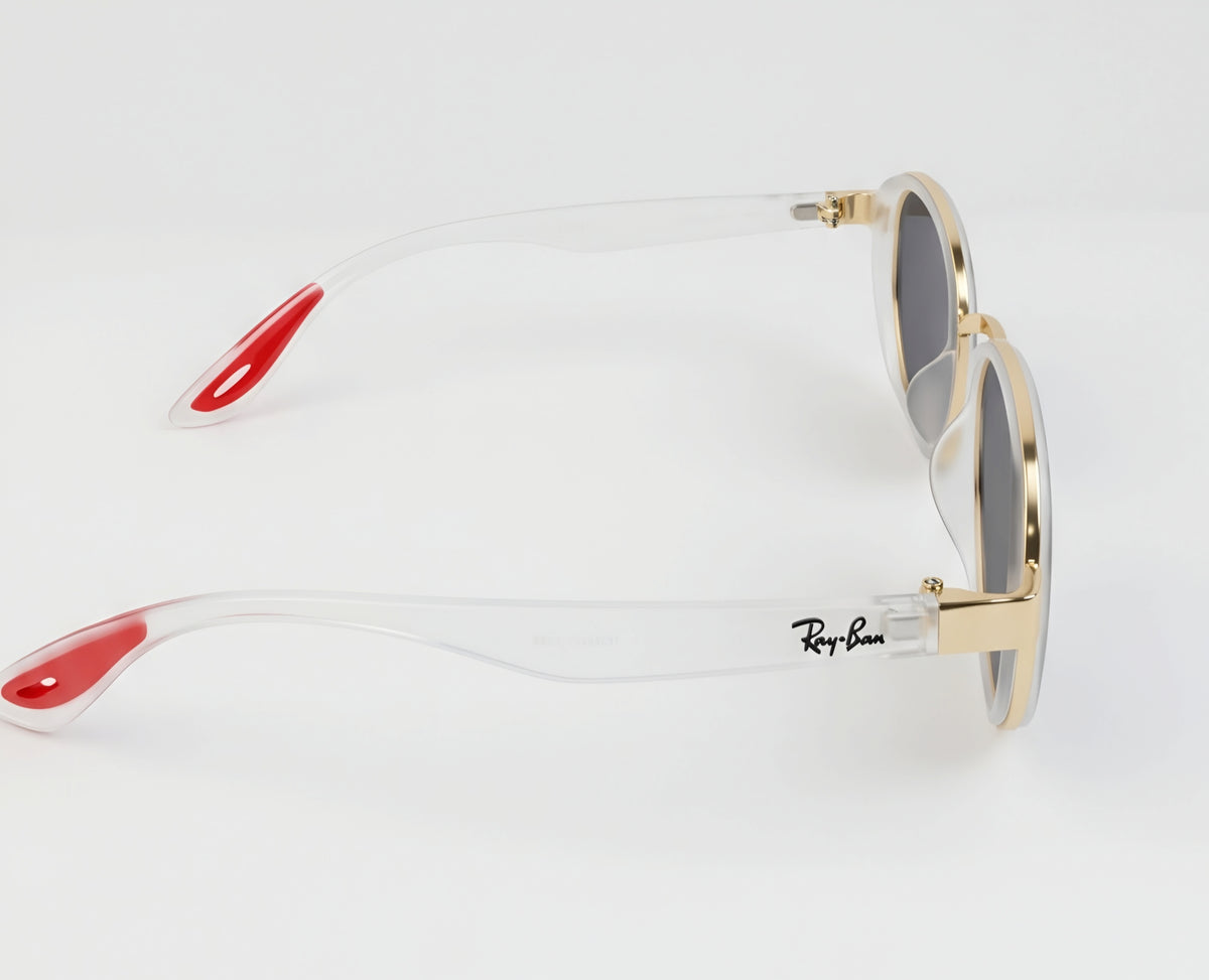 🏎️✨ RAY BAN SCUDERIA FERRARI RB3674 | EDICIÓN COLECCIONISTA TRANSPARENTE & ORO