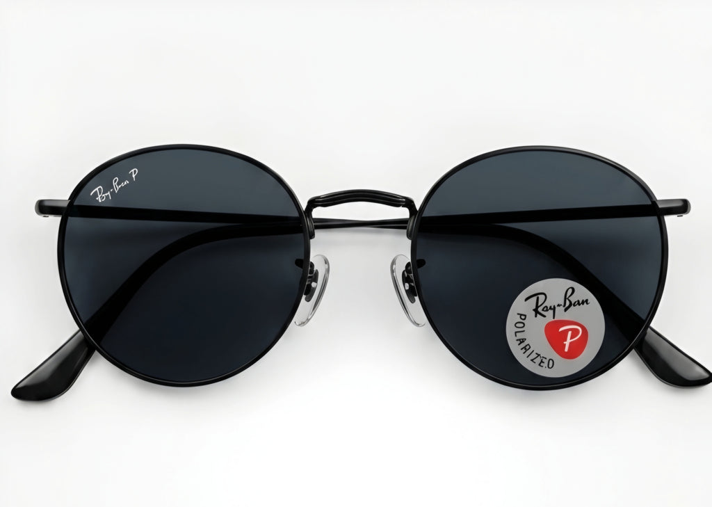 🔥 RAY-BAN ROUND METAL POLARIZED – TOTAL MATTE BLACK 🔥