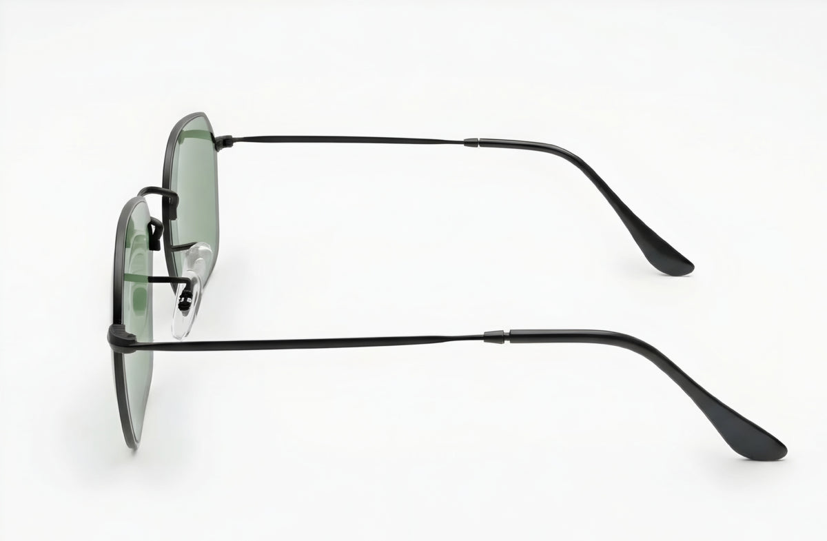 🔥 RAY-BAN RB3694 HEXAGONAL – METAL NEGRO & VIDRIO VERDE G-15 (DIAMOND HARD) 🔥
