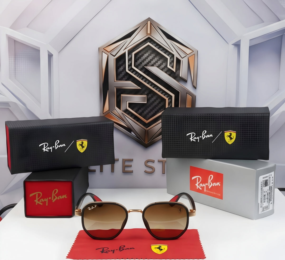 🏎️✨ RAY-BAN SCUDERIA FERRARI RB3674 | EDICIÓN COLECCIONISTA CAFÉ & ORO