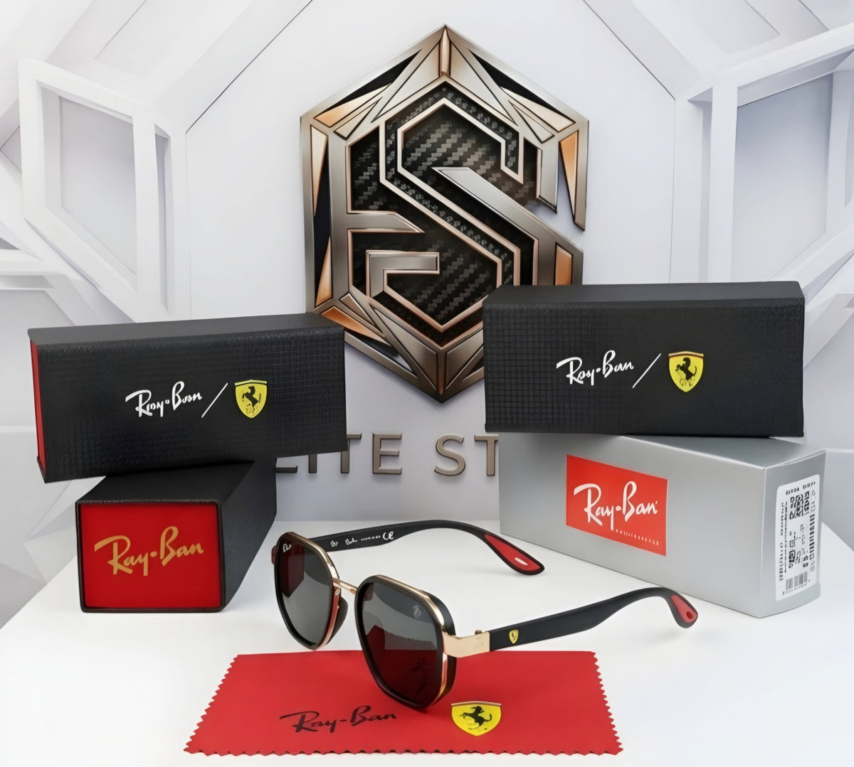 🏎️ RAY-BAN SCUDERIA FERRARI RB3674M – BLACK & GOLD / LENTES OSCUROS