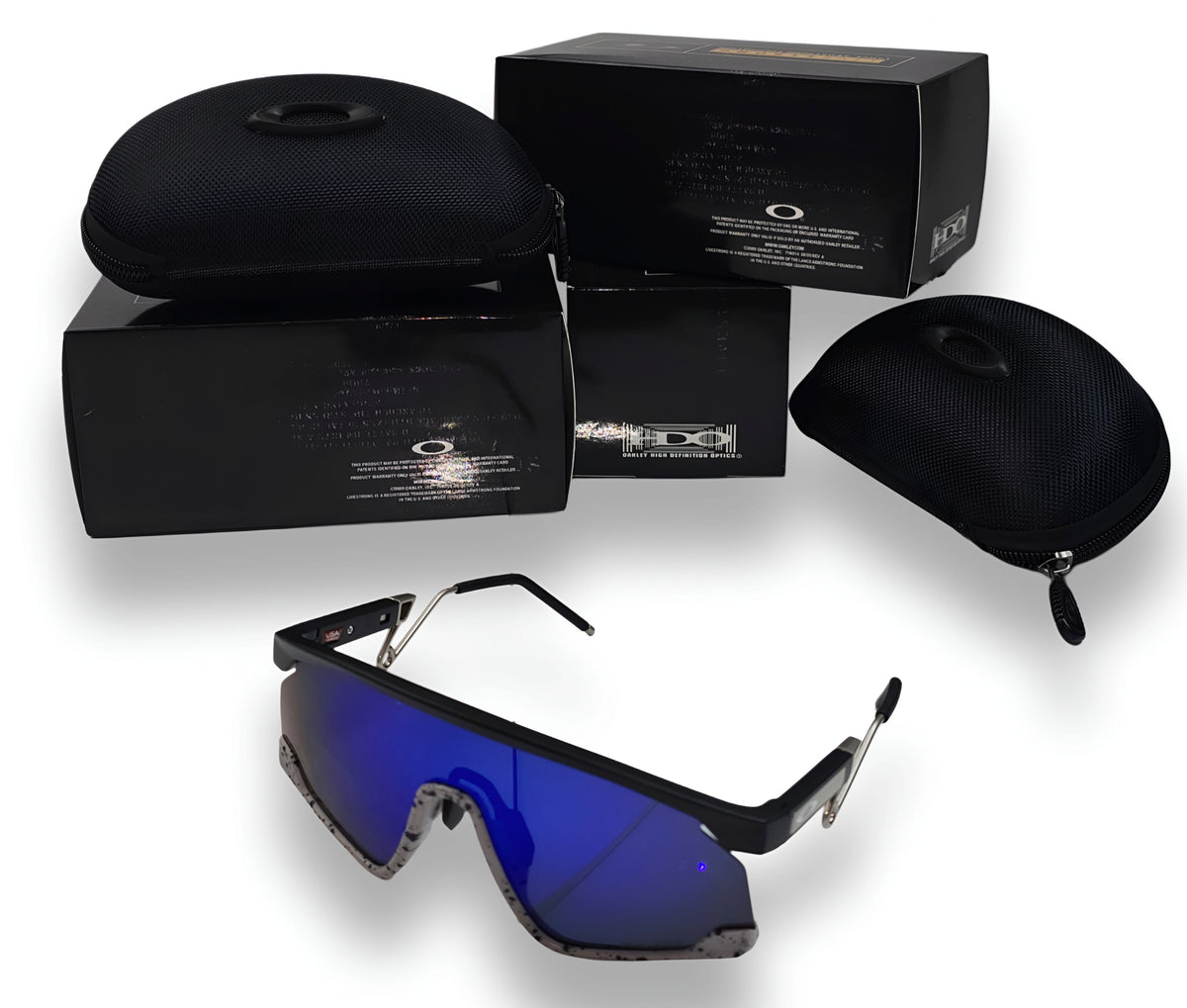 🔥 OAKLEY BXTR METAL – MATTE BLACK & SAPPHIRE BLUE (EDICIÓN SPLATTER) 🔥